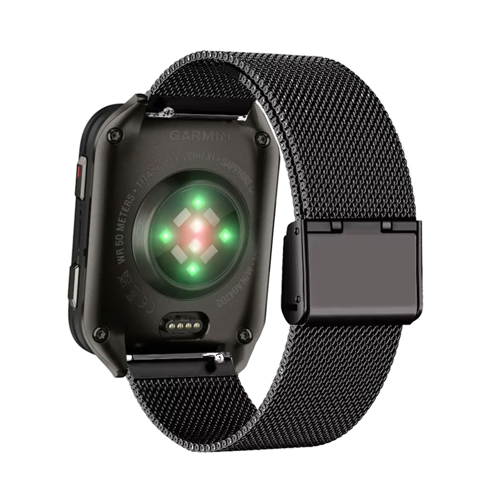 Mesh Strap Metal - สายรัดโลหะสำหรับสายรัดข้อมือ Garmin Venu X1,สายรัดตาข่ายสแตนเลสระบายอากาศได้