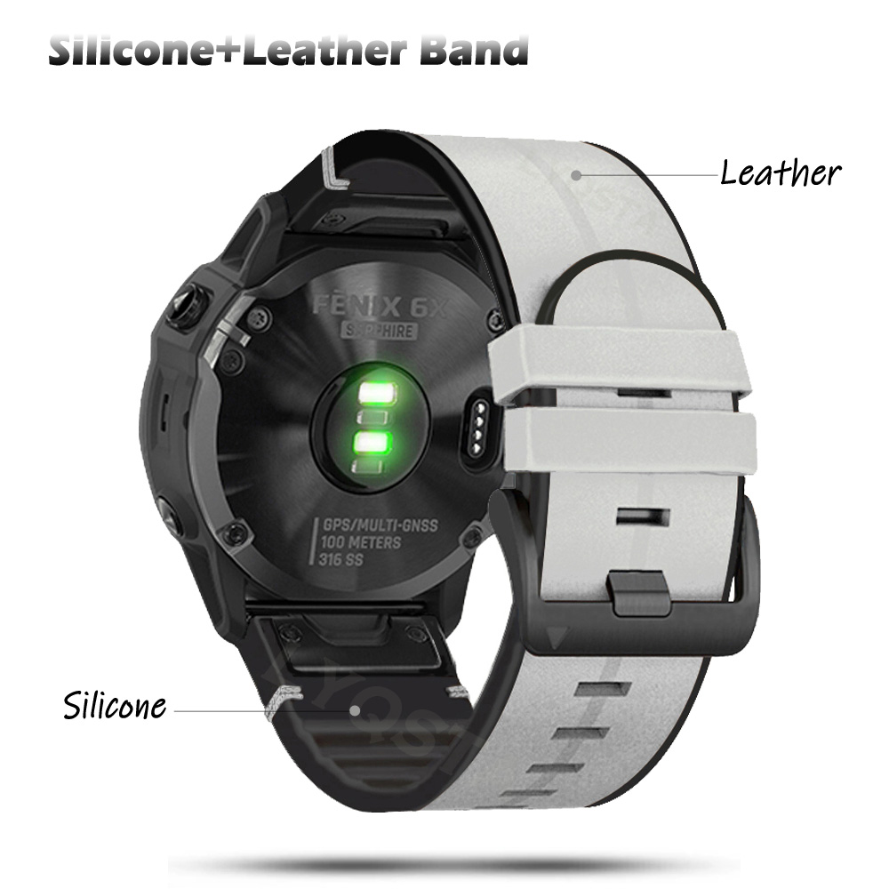 สายนาฬิกาหนัง+ซิลิโคนแบบ Quick - Silicone Watch Band 22Mm บทวิจารณ์และราคา
