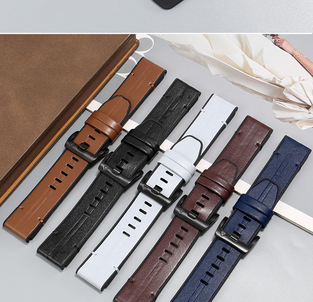 สายนาฬิกาหนัง+ซิลิโคนแบบ Quick - Silicone Watch Band 22Mm บทวิจารณ์และราคา