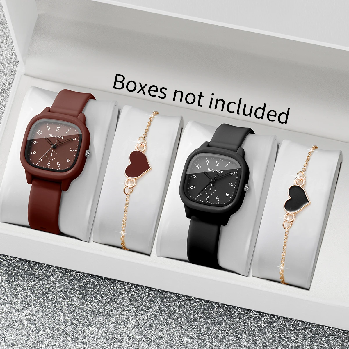 ชุดนาฬิกาควอตซ์ผู้หญิง 4 ชิ้น  - Silicone Band Women บทวิจารณ์และราคา
