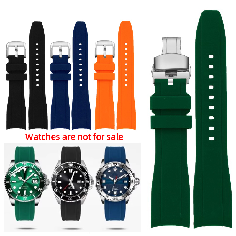 20 มม.22 มม.ปลายโค้งยางสำหรับค - Rubber Strap Diver บทวิจารณ์และราคา