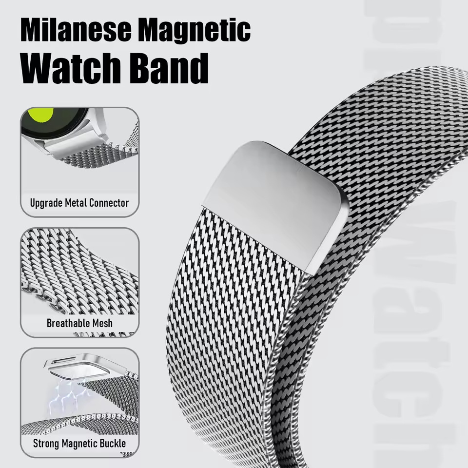 18/20/22 มม. สายรัดข้อมือแบบตา - Milanese Loop Magnetic บทวิจารณ์และราคา