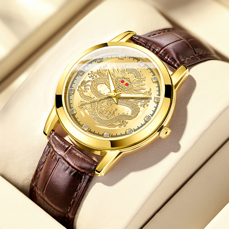 นาฬิกาควอตซ์ผู้ชาย สายหนัง นาฬ - Leather Watch Band Men บทวิจารณ์และราคา