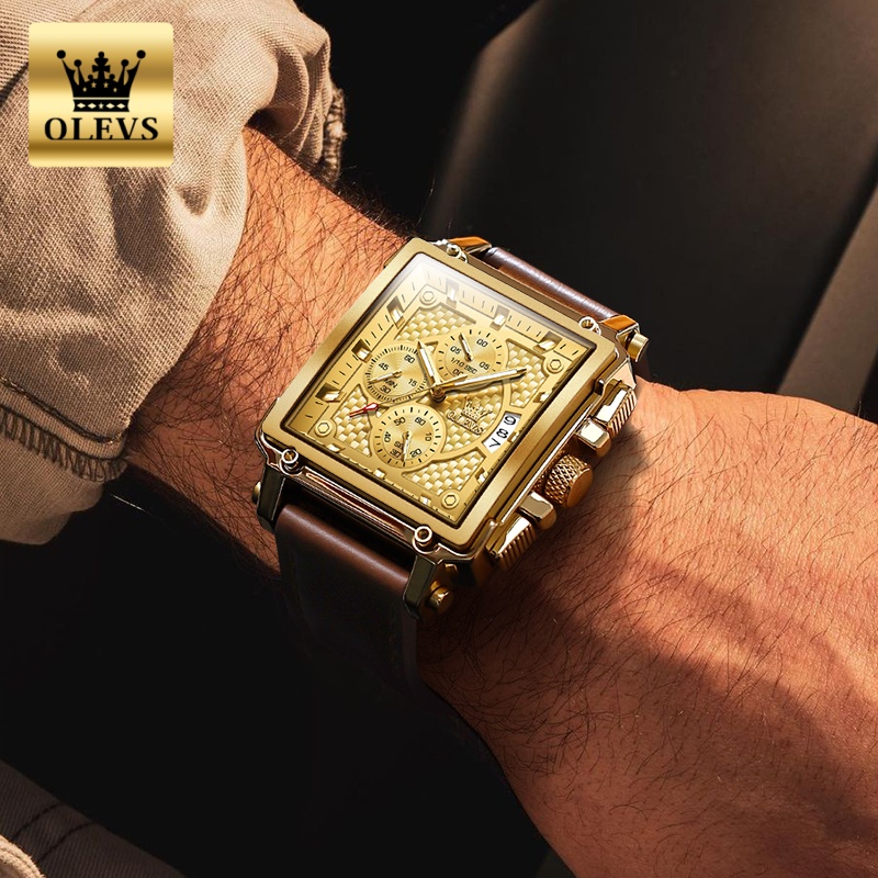 นาฬิกาข้อมือผู้ชายแบรนด์ OLEVS - Leather Watch Band Men บทวิจารณ์และราคา