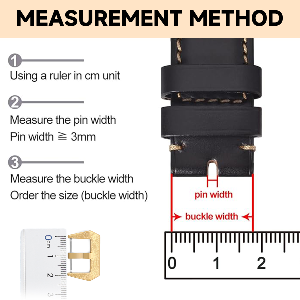 18/20/22/24 มม. หัวเข็มขัดสายน - Leather Watch Band Men บทวิจารณ์และราคา