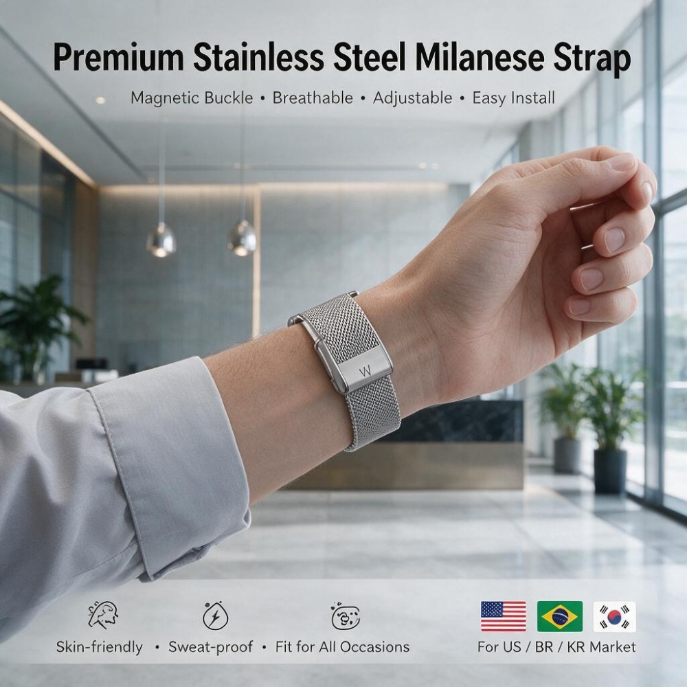 สำหรับ WHOOP 5.0 MG สายนาฬิกาส - Mesh Strap Metal บทวิจารณ์และราคา