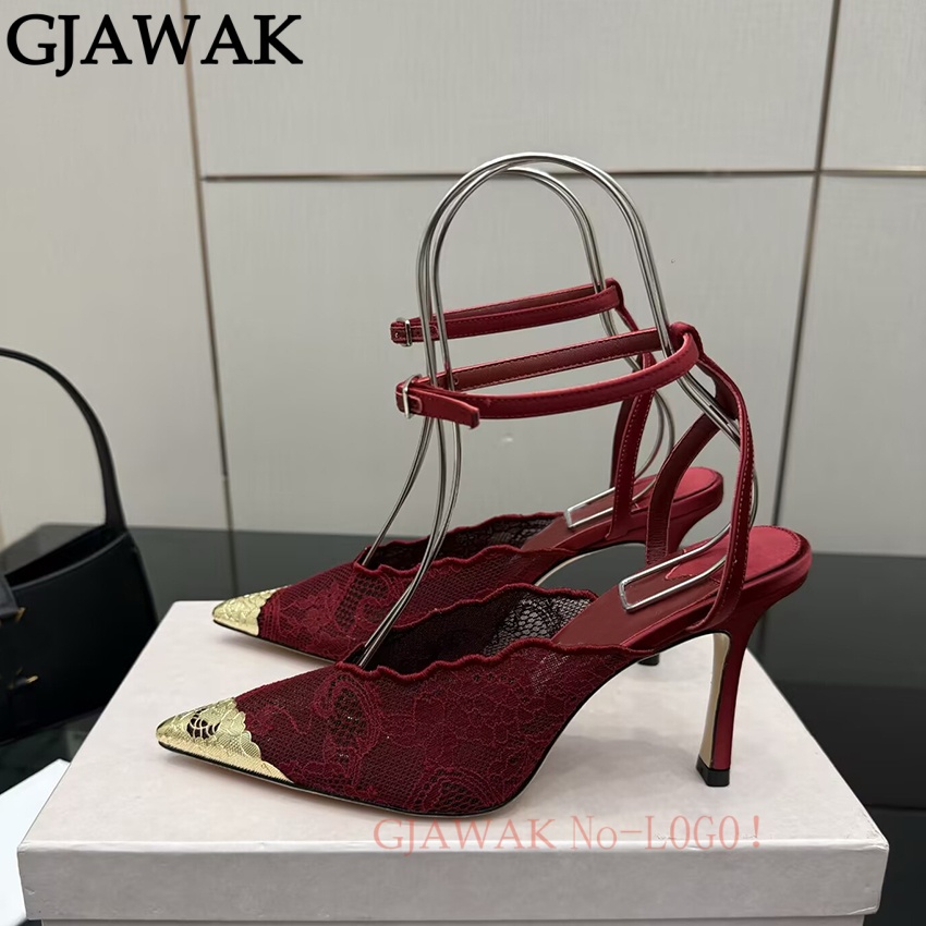 รองเท้าส้นสูงแบบบางสำหรับผู้หญ - Mesh Strap Metal บทวิจารณ์และราคา